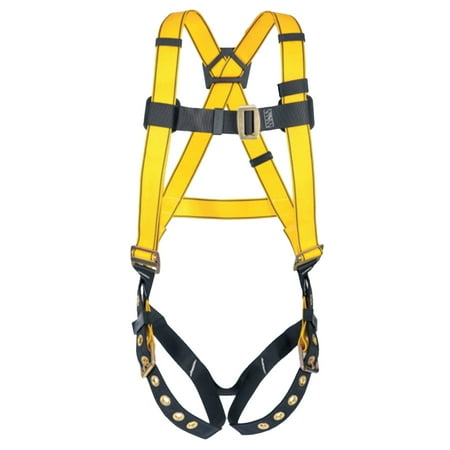 Navy//Yellow Renewed 3M DBI-SALA Delta 1102000 Vest Style Harness Tongue Buckle Leg Straps Back D-Ring Universal